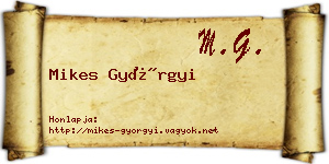 Mikes Györgyi névjegykártya